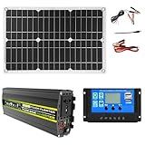 6000 W 12 V A 110 V 220 V Sistema Solar Combo Controlador Inversor De Onda Positiva Pura Kit De Painel Solar Gerador Solar Casa Sistema Off Grid Controlador 30A Painel Solar 18w12v 12V 220V 