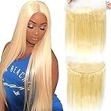 613 Frontal 13x4 Transparente HD Lace Frontal Fechamento Frontal Orelha A Orelha Cabelo Liso Frontal 12A Extensão De Cabelo Humano Virgem Brasileiro Remy Parte Livre Loiro Pré Arrancado Cor 40 64 Cm
