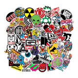 64x Cartela Adesivo Skate Marcas Stickers Skateboarding