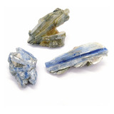 65g Lote Cianita Azul Espada Do Arcanjo 3 Pedra Coleção nf