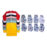 6camiseta Longa+6culote/mijão/calça Estampado Algodão P Ao 3