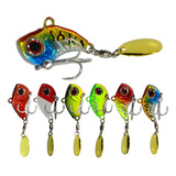 6pc 13g Metal Vib Isca De Pesca Isca Spinner Afundando Giran
