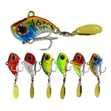 6pc 13g Metal Vib Isca De Pesca Isca Spinner Afundando Giran