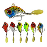 6pc 13g Metal Vib Isca De Pesca Isca Spinner Afundando Giran