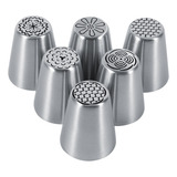 6pcs Bolo De Flor De Aço Inoxidável Bicos De Tubulação D
