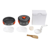 6pcs Camping Panelas Mess Kit Cookset Cozinha Ao Ar Livre