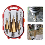 6pcs Profissional Titânio Revestido Hss Step Broca