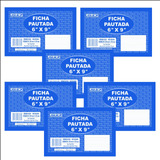 6x Ficha Pautada 6x9 Grande Bloco Com 100 Fls- São Domingos