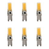 6x Lâmpada Halopin Led G9 2508 Cob 9w 220v Lustres Arandela Cor Da Luz Branco-quente