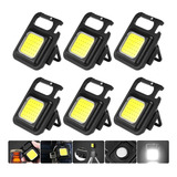 6x Mini Lanterna Refletor Led Chaveiro Pesca Trilhas Camping