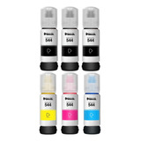 6x Refil Tinta Para Uso Epson T544 L3110 L3250 L3150 B Y C M