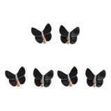 6x Botão De Punho Borboleta Cobre Camisa Abotoaduras