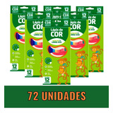 6x Caixas Lápis De Cor 12 Cores Grande Leo Leo Eco