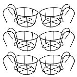 6x Corrimão Cestas Suporte Para Vasos De Flores Cabide De Plantas Cabide Rack Ao Ar Livre