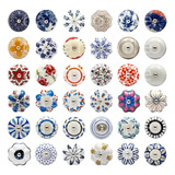 6x Puxador Porcelana Cerâmica Gaveta Armário Móveis Colonial