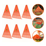6x Vassoura Plástica Laranja Tramontina 18 Dentes Sem Cabo