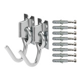 7 Kit Gancho De Rede Aço Reforçado 150kg C/ Parafuso Bucha