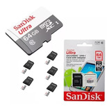 7 Micro Sd 64gb 100mb/s Sandisk Ótima Opção P/ Camêra Espiã