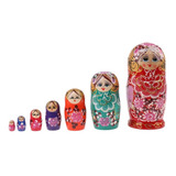 7 Peças Pintadas À Mão Boneca Russa Babushka Matryoshka