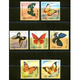 7 Selos Fauna Borboletas Mariposas Insetos Vietnam - L.3434