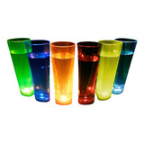 7 Unid. Copo Pisca  Led Long Drink Neon Festa Balada Glow 