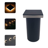 7 Balizadores Led Quadrado Embutir Pvc 3w Luz Branco Quente