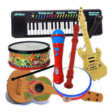 7 Brinquedos Viola Tambor Saxofone Infantil Educacional Musi