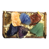 7 Chakras Pedras Brutas Caixote Mdf Prosperity Minerais