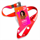 7 Crachás Cordão Personalizado Porta Crachá Arte