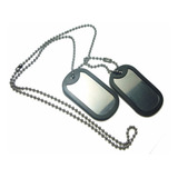 7 Dog Tag Corrente E Placa Identificação Militar Em Aço Inox