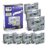 7 Fita Compatível Tze 231 Etiquetador Brother Pt h110 Pth105