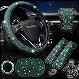 7 Peças De Acessórios De Carro Brilhantes Capa De Volante De Strass De Carro Para Mulheres Universal Porta Copos De Carro Brilhantes Capa De Mudança De Marcha De Strass E Capas De Cinto De