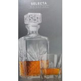 7 Peças Sendo Garrafa D Whisky Com 6 Copos Em Cristal Rocco