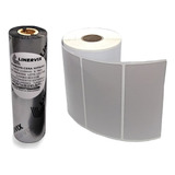 7 Rolos Etiqueta 100x50 Mm Couche 4 Ribbon Cera 110x74 Preto Para Impressoras Argox Bematech Elgin Intermec Sato Zebra