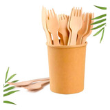 70 Garfinho De Madeira Garfo Bambu Biodegradável Refeição