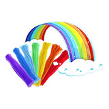70 Haste De Chenille Cor Arco Íris 30cm Limpador Cachimbo