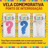 70 Vela Interrogação C Glitter Aniversário Atacado