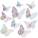 72 Peças De Decorações De Borboleta De Prata A Laser Decoração De Borboleta 3D Com 3 Estilos 3 Tamanhos Adesivos De Decoração De Parede De Borboleta Removíveis Prata Laser