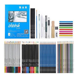 74pcs set Hb Esboço Lápis Kits De Desenho Profissional