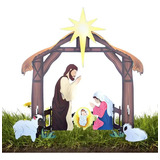 75cm Conjunto De Presépio De Natal Ao Ar Livre Q Holy Night