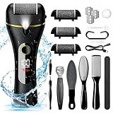 7d24hcare Removedor De Calos Elétrico Para Os Pés Kit De Pedicure Recarregável 16 Em 1 Esfregão À Prova D Água Ferramenta De Remoção De Pele Morta Com 3 Rolos E 2 Velocidades Para Cuidados Com Os P