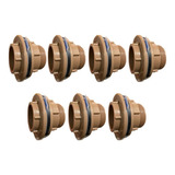7x Adaptador Flange 60mm (2'') (marrom) Para Caixa D' Água