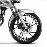 8 Adesivos Honda Escrita Aro Moto Roda Liga Leve
