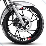  8 Adesivos Quiksilver Escrita Aro Moto Roda Liga Leve
