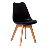 8 Cadeiras Estofada Leda Base Madeira Eames Cozinha