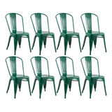8 Cadeiras Iron Tolix Aço Metal