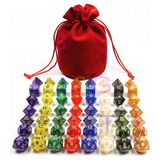 8 Conj. 7 Dados Rpg D4, D6, D8, D10. D10%, D12, D20 Orig.