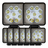 8 Farolete De Milha Led Quadrado 9 Leds 12v24v 27w Off Road