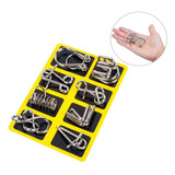 8 Pçs/set Metal Wire Iq Teste Cérebro Teaser Mind Puzzles