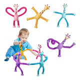 8 Peças Brinquedo Girafa Melman Com Ventosa Telescópica